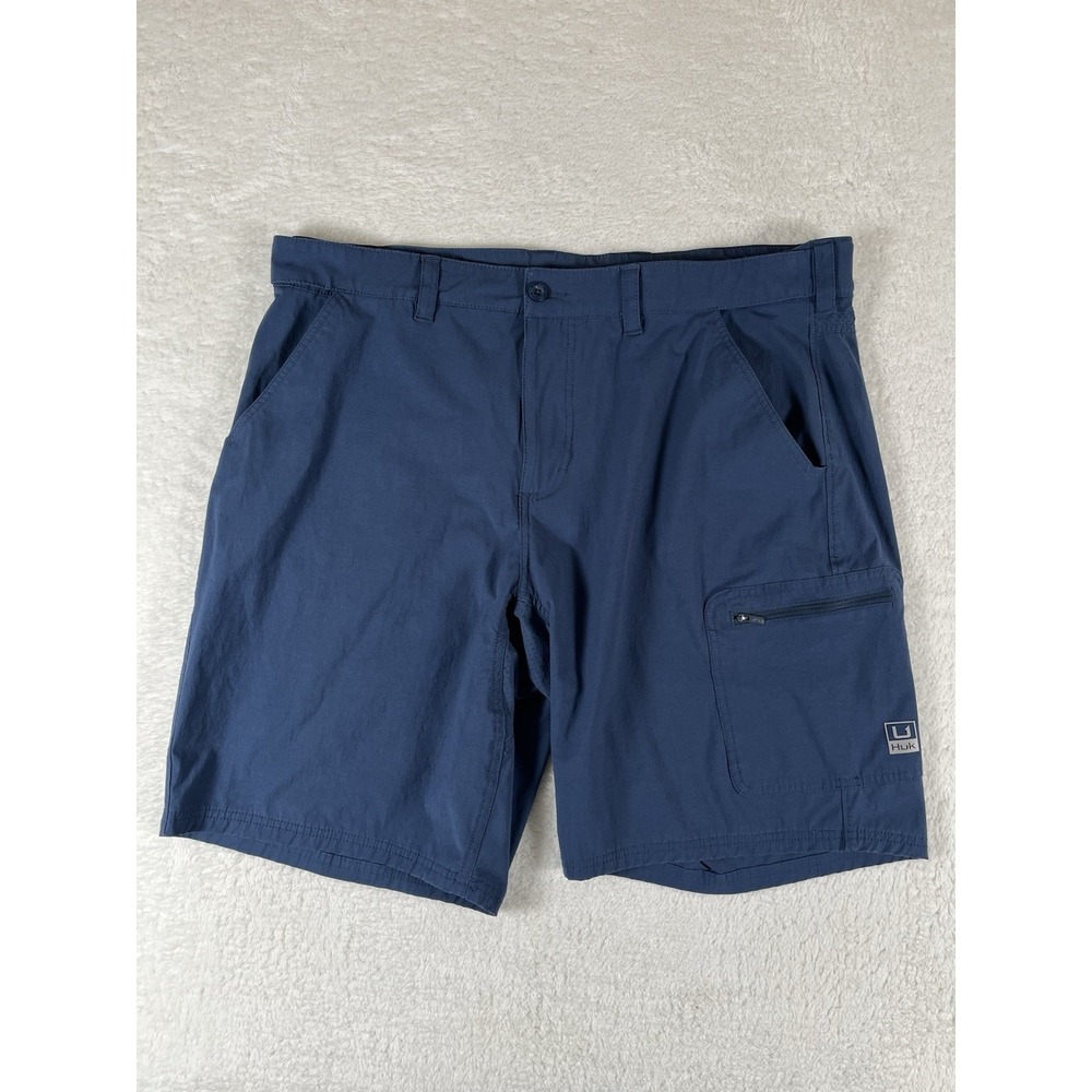 Huk Fishing Performance Blue Cargo Shorts Men's Sz XXL 10" Stretch‎ Next Level
